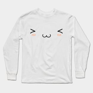 Cute Kawaii Anime Facial Expression Long Sleeve T-Shirt